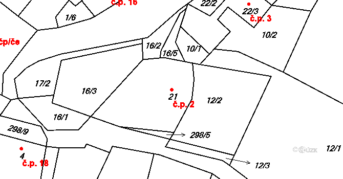 Skoranov 2, Třemošnice na parcele st. 21 v KÚ Skoranov, Katastrální mapa