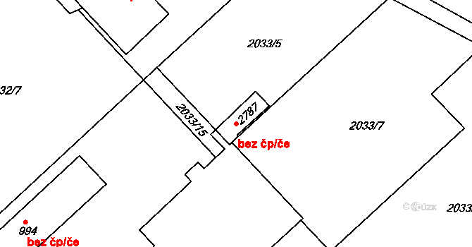 Tišnov 90694562 na parcele st. 2787 v KÚ Tišnov, Katastrální mapa