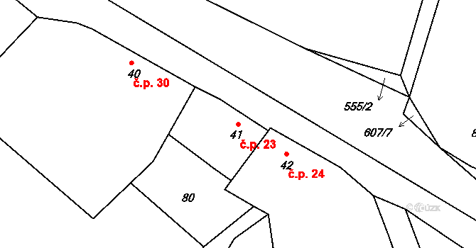 Nečichy 23, Louny na parcele st. 41 v KÚ Nečichy, Katastrální mapa