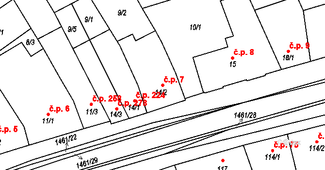 Kvasice 7 na parcele st. 14/2 v KÚ Kvasice, Katastrální mapa
