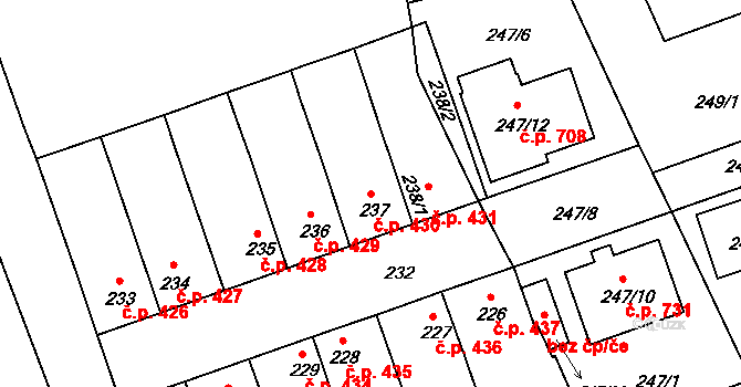 Chropyně 430 na parcele st. 237 v KÚ Chropyně, Katastrální mapa