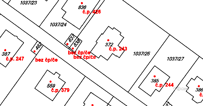 Harrachov 243 na parcele st. 372 v KÚ Harrachov, Katastrální mapa