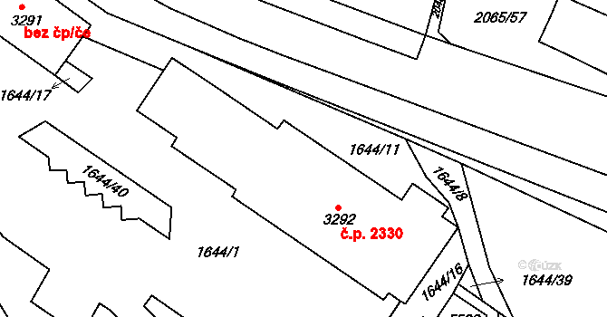 Rakovník II 2544, Rakovník na parcele st. 4965 v KÚ Rakovník, Katastrální mapa
