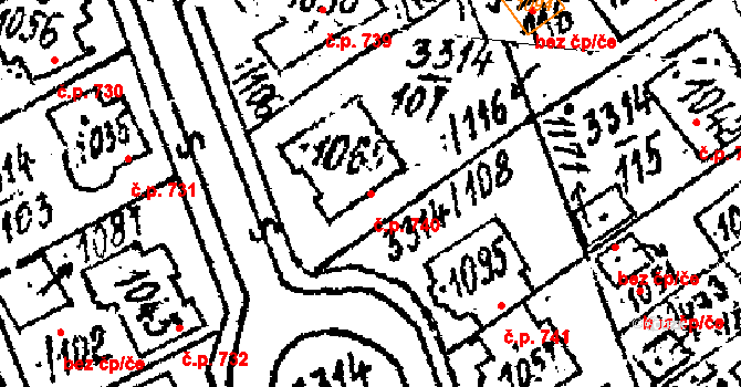 Tvrdonice 740 na parcele st. 1065 v KÚ Tvrdonice, Katastrální mapa