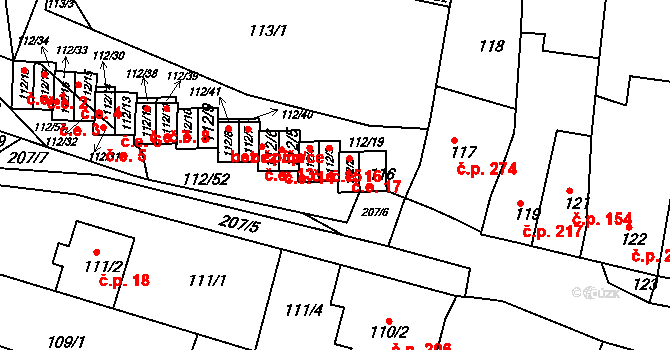 Vícemilice 16, Bučovice na parcele st. 112/3 v KÚ Vícemilice, Katastrální mapa