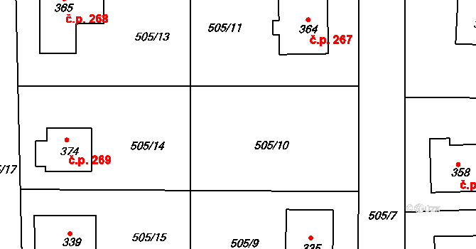 Broumy 266 na parcele st. 525 v KÚ Broumy, Katastrální mapa