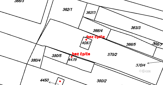 Kyjov 38741563 na parcele st. 4087 v KÚ Kyjov, Katastrální mapa