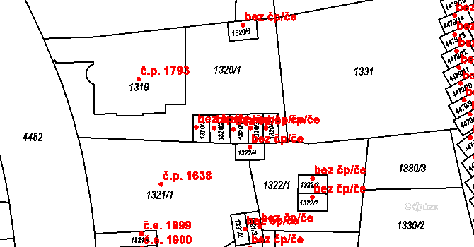 Teplice 39140563 na parcele st. 1320/7 v KÚ Teplice, Katastrální mapa