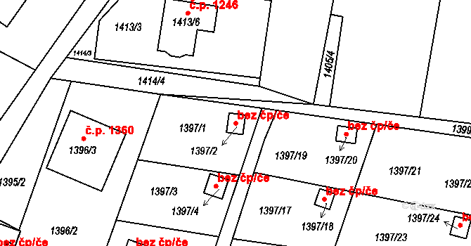 Třinec 40209563 na parcele st. 1397/2 v KÚ Lyžbice, Katastrální mapa