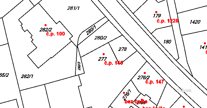 Kylešovice 145, Opava na parcele st. 277 v KÚ Kylešovice, Katastrální mapa