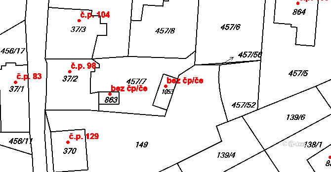 Jílové 49039563 na parcele st. 1053 v KÚ Jílové u Děčína, Katastrální mapa