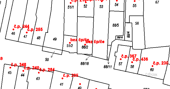 Velké Pavlovice 50375563 na parcele st. 88/2 v KÚ Velké Pavlovice, Katastrální mapa