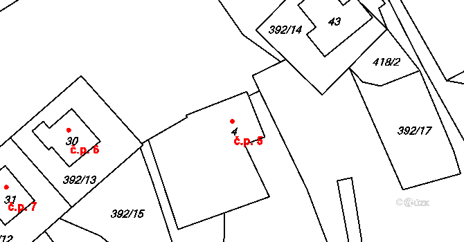 Rohanov 5, Chroboly na parcele st. 4 v KÚ Rohanov u Prachatic, Katastrální mapa
