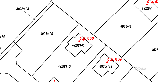 Sviadnov 660 na parcele st. 4926/141 v KÚ Sviadnov, Katastrální mapa