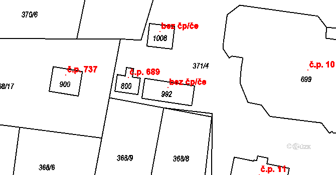 Mořkov 96402563 na parcele st. 992 v KÚ Mořkov, Katastrální mapa