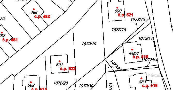 Rokytnice v Orlických horách 523 na parcele st. 728 v KÚ Rokytnice v Orlických horách, Katastrální mapa