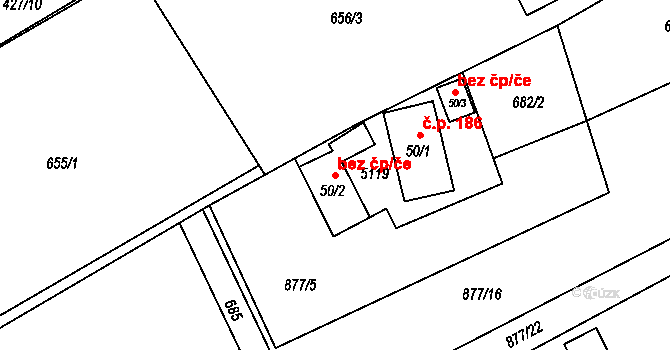 Ostravice 102414564 na parcele st. 50/2 v KÚ Ostravice 1, Katastrální mapa