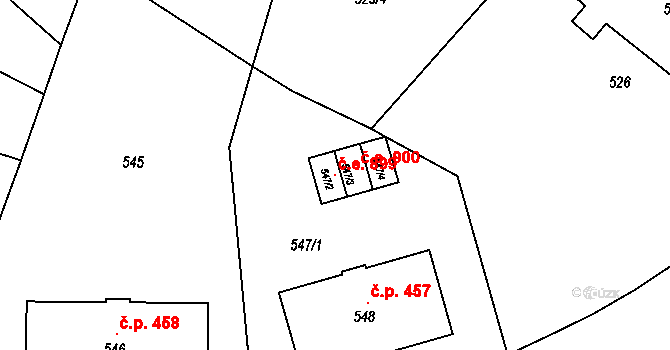 Vyškov-Předměstí 899, Vyškov na parcele st. 547/2 v KÚ Vyškov, Katastrální mapa