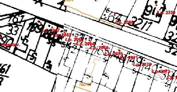 Podlusky 2068, Roudnice nad Labem na parcele st. 173/1 v KÚ Podlusky, Katastrální mapa