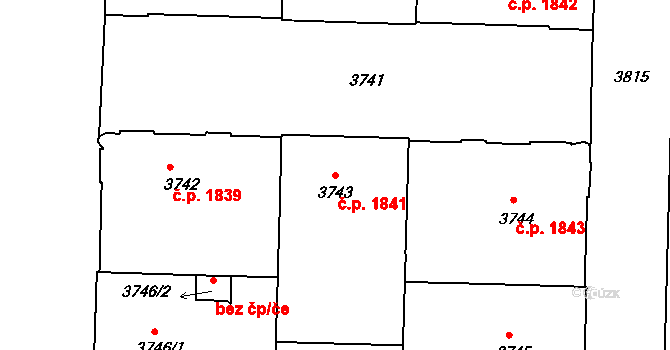 Černá Pole 1841, Brno na parcele st. 3743 v KÚ Černá Pole, Katastrální mapa