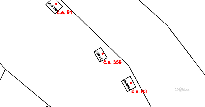 Hostěradice 359, Kamenný Přívoz na parcele st. 229/168 v KÚ Hostěradice, Katastrální mapa