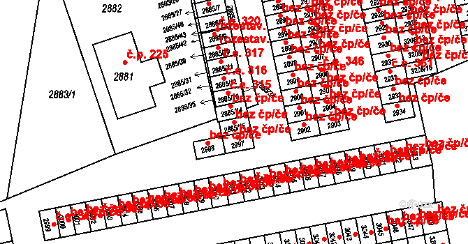 Orlová 38228564 na parcele st. 2885/15 v KÚ Horní Lutyně, Katastrální mapa