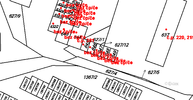 Jince 38639564 na parcele st. 647 v KÚ Jince, Katastrální mapa