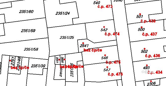 Choceň 44604564 na parcele st. 2541 v KÚ Choceň, Katastrální mapa