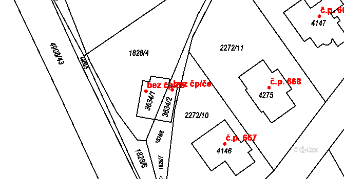 Domažlice 45188564 na parcele st. 3634/2 v KÚ Domažlice, Katastrální mapa