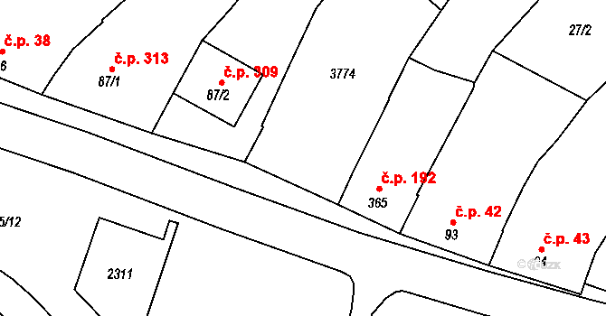 Prakšice 41 na parcele st. 90 v KÚ Prakšice, Katastrální mapa