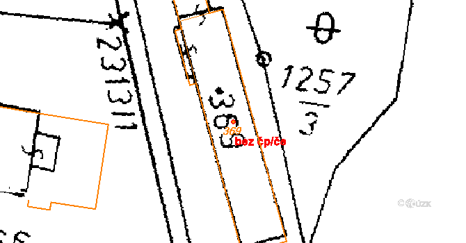 Merboltice 47040564 na parcele st. 369 v KÚ Merboltice, Katastrální mapa
