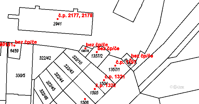 Žatec 47115564 na parcele st. 1357/2 v KÚ Žatec, Katastrální mapa