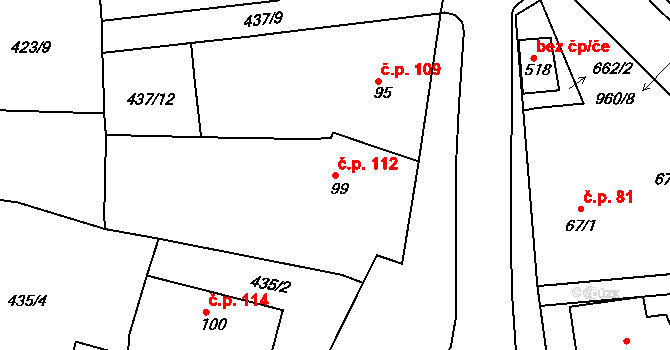 Smrkovice 112, Písek na parcele st. 99 v KÚ Smrkovice, Katastrální mapa