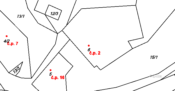 Výškovice 2, Vimperk na parcele st. 6 v KÚ Výškovice u Vimperka, Katastrální mapa