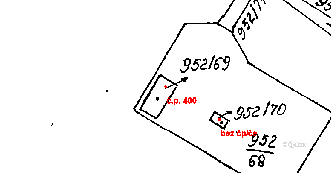 Holubice 400 na parcele st. 2066 v KÚ Holubice, Katastrální mapa