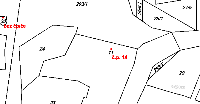 Zdeslavice 14, Chlístovice na parcele st. 11 v KÚ Zdeslavice u Chlístovic, Katastrální mapa