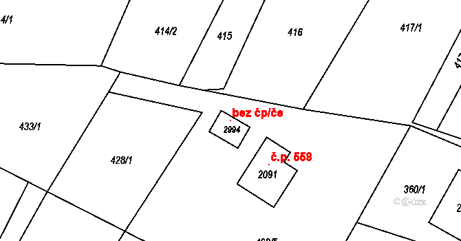 Hovězí 120856565 na parcele st. 2994 v KÚ Hovězí, Katastrální mapa