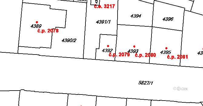 Jihlava 2079 na parcele st. 4392 v KÚ Jihlava, Katastrální mapa