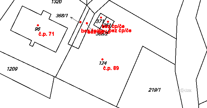 Libeč 89, Trutnov na parcele st. 124 v KÚ Libeč, Katastrální mapa