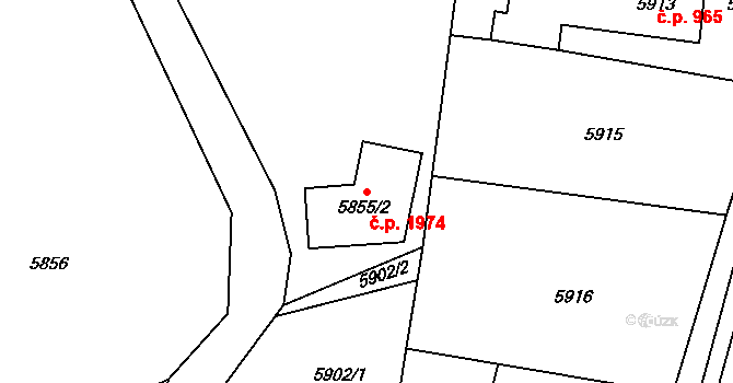 Rychvald 1974 na parcele st. 5855/2 v KÚ Rychvald, Katastrální mapa