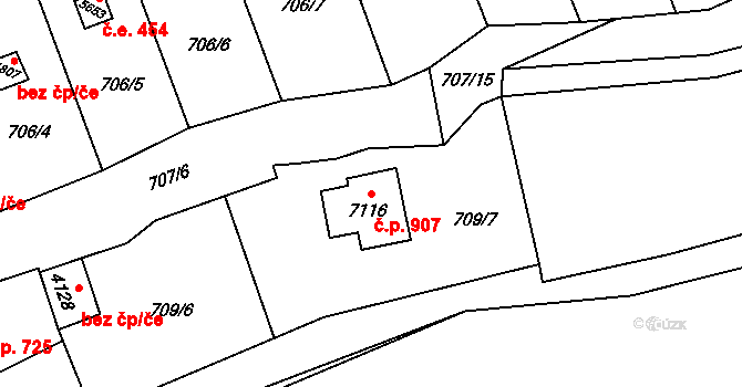Beroun-Závodí 907, Beroun na parcele st. 7116 v KÚ Beroun, Katastrální mapa