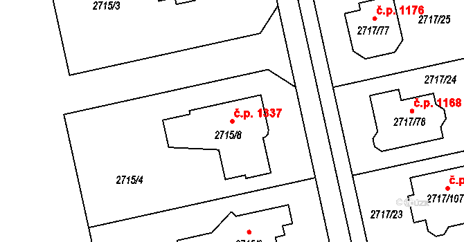 Kylešovice 1337, Opava na parcele st. 2715/8 v KÚ Kylešovice, Katastrální mapa