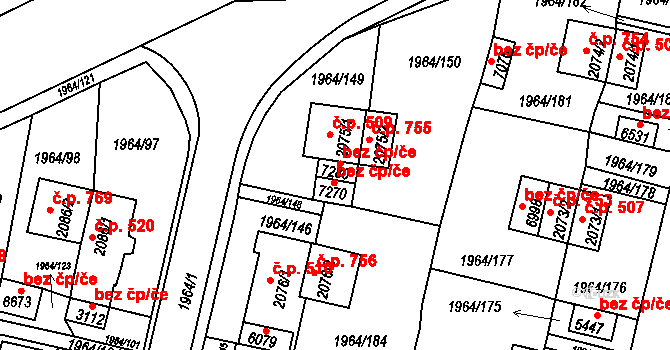 Třebíč 41308565 na parcele st. 7280 v KÚ Třebíč, Katastrální mapa