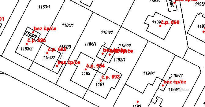 Bystřice nad Pernštejnem 42344565 na parcele st. 1186/2 v KÚ Bystřice nad Pernštejnem, Katastrální mapa