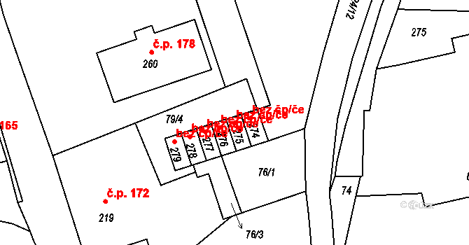 Ohnišov 44242565 na parcele st. 275 v KÚ Ohnišov, Katastrální mapa
