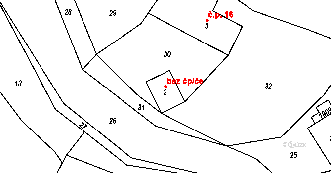 Háje nad Jizerou 44288565 na parcele st. 2 v KÚ Rybnice, Katastrální mapa