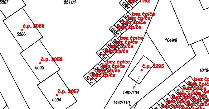 Kladno 44404565 na parcele st. 5516 v KÚ Kročehlavy, Katastrální mapa