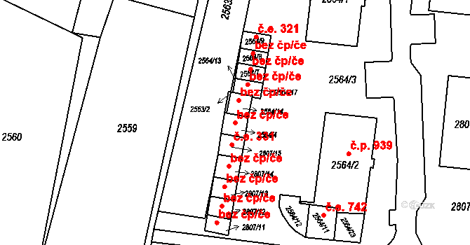 Orlová 48408565 na parcele st. 2564/4 v KÚ Poruba u Orlové, Katastrální mapa