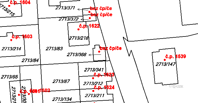 Pelhřimov 48530565 na parcele st. 2713/368 v KÚ Pelhřimov, Katastrální mapa