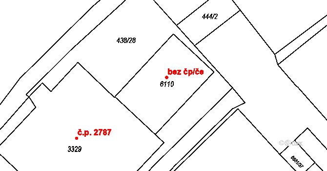 Žatec 48877565 na parcele st. 6110 v KÚ Žatec, Katastrální mapa
